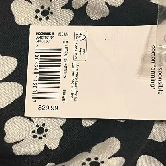 SO floral v-neck button front daisy 90s girly dress y2k coquette sz medium nwt - Picture 8 of 9